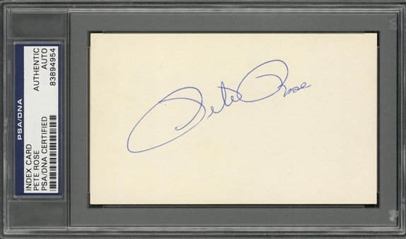 Pete Rose Signed Index Card (PSA/DNA)